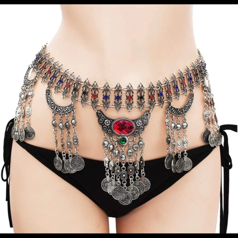 New Rave Festival Belly Chain Body Jewelry Belt Chain NWT - Picture 1 of 7